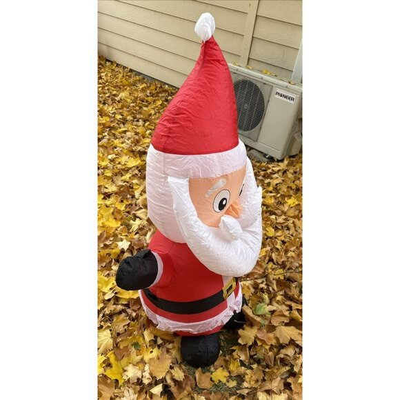 Christmas Inflatable Santa with Puffy Coat 4ft - Picture 3 of 6